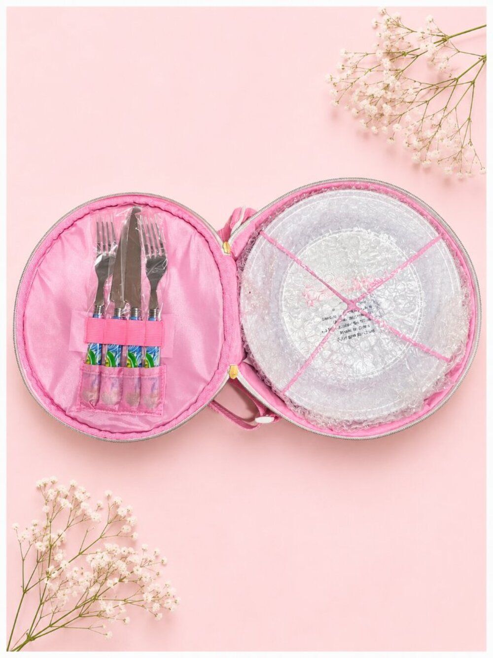 NEW Lilly Pulitzer Round Insulated Picnic Pack with Dinnerware Set - Picture 3 of 5